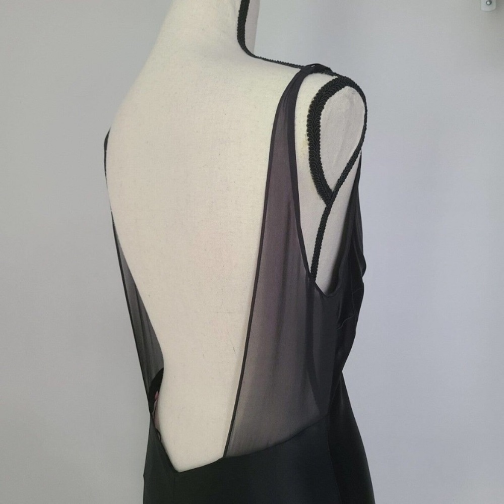 Vintage 90’s 100% Silk Slip Dress Backless Silk Dress Cowl Holiday Dress Prom - Picture 8 of 13